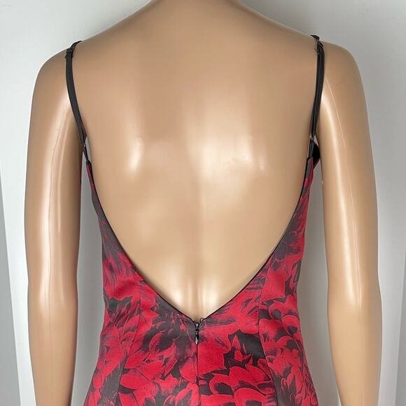 NBD x Revolve Comeback Floral Print Red Black Open Back A-Line Mini Dress - Picture 6 of 12